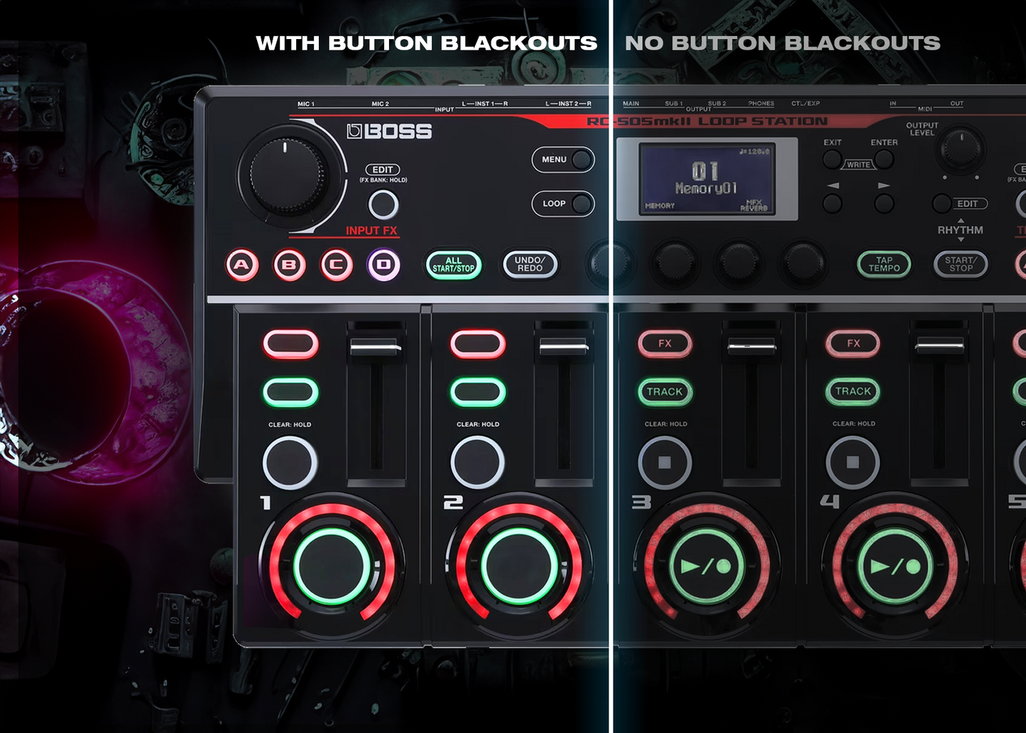 RC505 BUTTON SKINS by TRACKONE